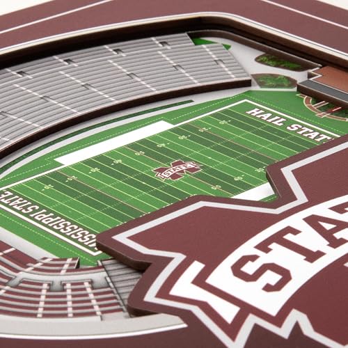 Image of YouTheFan Officially-licensed NCAA Stadium Series 3D Wall Art - multi-layer team stadium replica, detailed sports fan gift, indoor decor