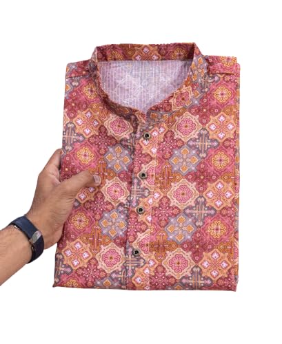 Image of FOXDX Men's Traditional Cotton Floral Printed Only Kurta