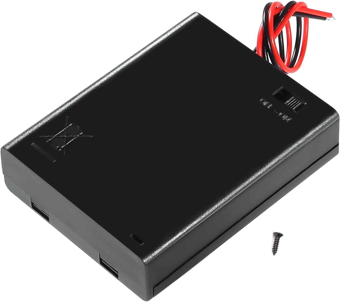 8PCS 4AAA Battery Holder with Switch and Screws, 4Slots 6V Battery Holder with Switch, 4X 1.5V AAA Batteries Holder Case with Wire and ON/Off Switch