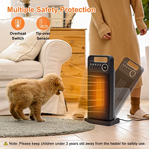 PTC ventilatorkachel voor badkamer, 2000 W, elektrische keramische verwarming, energiezuinig, stil met intelligente thermostaatbediening, drie warmtestanden, stille ventilatorkachel, energiebesparend, voor de badkamer - Afbeelding 7