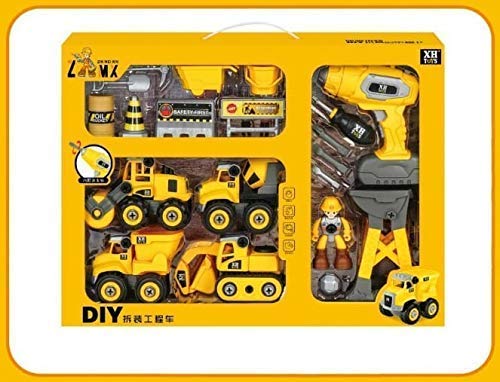 Favrallo Construction Toy Vehicles Set Assembly with Screwdriver Toy | Construction Truck Set | Construction Toys for Kids/Boys/Girls/Children