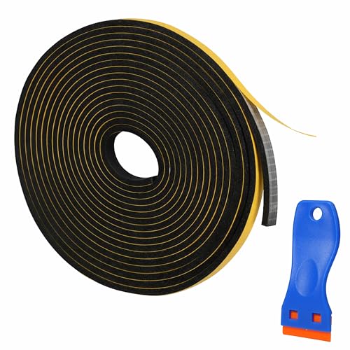 SEASJHBAY Ceranfeld Dichtungsband bande d’étanchéité 5 m pour plaque de cuisson, joint autocollant 6 × 3 mm avec grattoir, résistant à la chaleur pour kochfeld,...