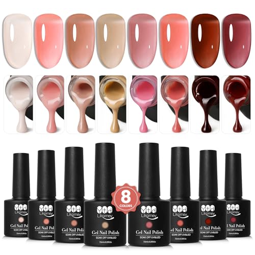 Set de Esmalte de uñas en gel Nude Likomey 8 Colores 7.5 ml