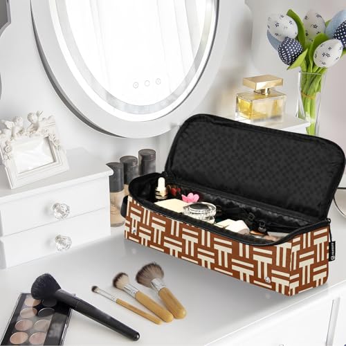 Estuche de viaje 2 en 1 para rizadores y planchas con tapete resistente al calor, color marrón rústico tejido miniatura 7