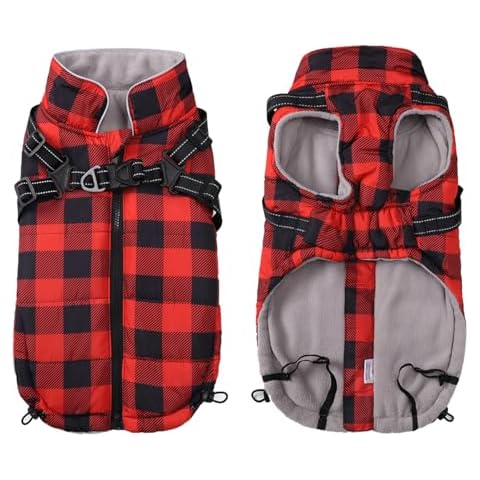 Ctomche Waterproof Dog Coat with Harness Cover