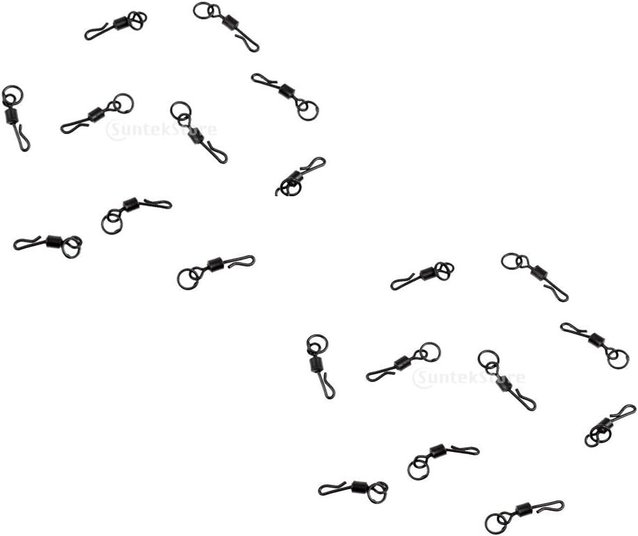 FliyeongFliyeong 20 Pcs Quick Change Flex Ring Swivels Size 11 Carp Fishing Ronnie Rigs Portable and Useful