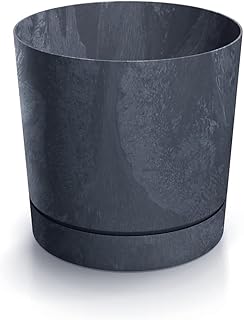 Prosperplast Tubo P Beton Effect Flowerpot, 23.9 cm Size, Dark Blue