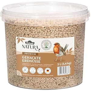 Dehner Natura Premium Wildvogelfutter, gehackte Erdnüsse schalenfrei, Ganzjahresfutter proteinreich / energiereich, hochwertiges Vogelfutter für Wildvögel, 3.4 kg