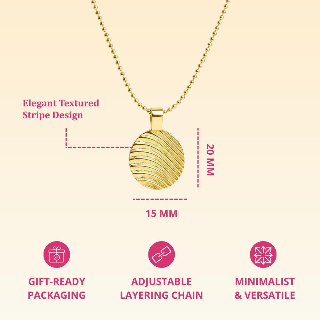 Gempires 14K Gold Plated Pendant Necklace Collection for Women | Floral Coin & Bar Designs | Handmade Textured Layering Jewelry | Hypoallergenic Dainty Gold Necklace Gift for Her - Image 3