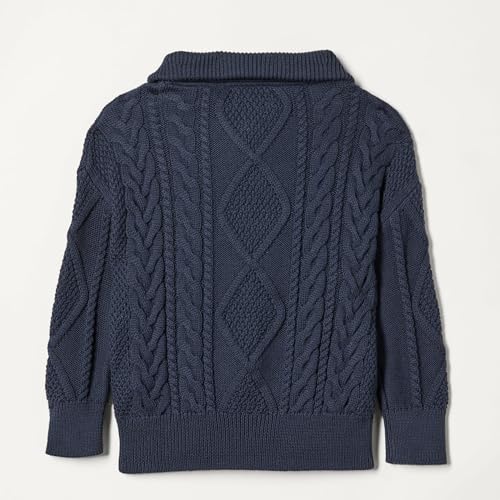 Jersey de punto cable niño de corte holgado suave que no pica con cierre corto 3