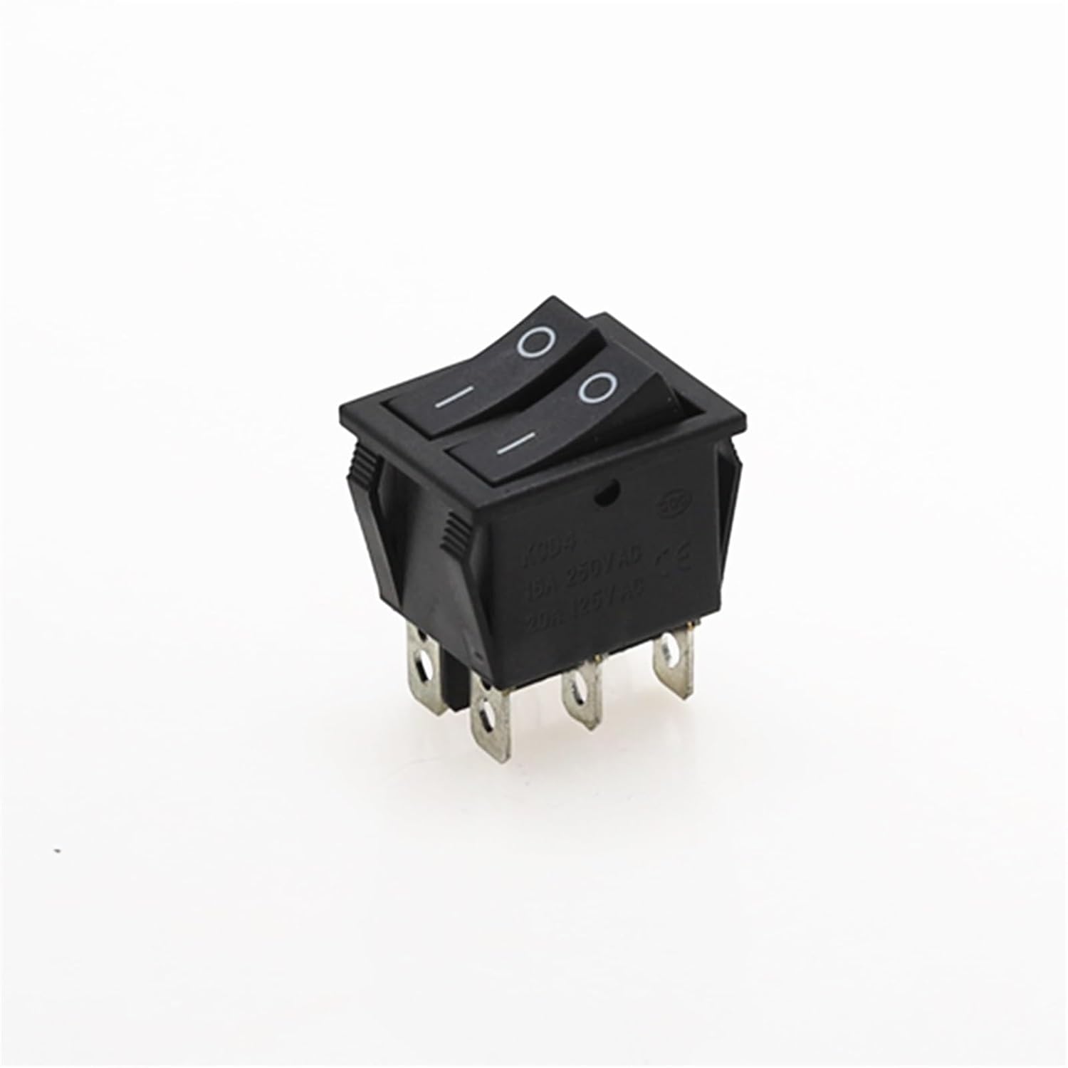 1Pcs KCD8 Double Rocker Switch 6 Pin On-Off with Green Red LED Light 20A 125VAC Black(Red Green)