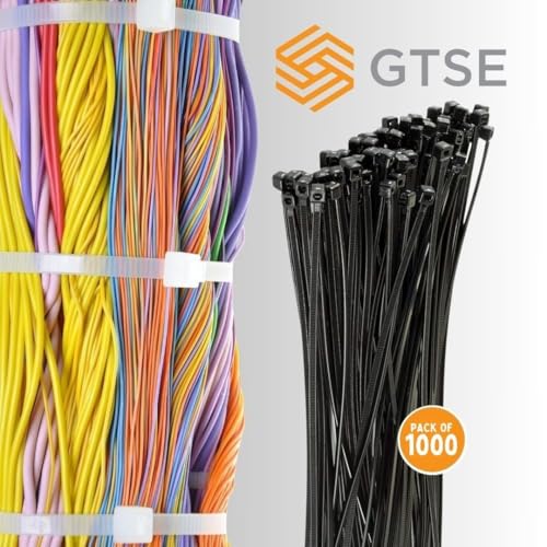 GTSE 14 Inch Black Zip Ties, 1,000 Bulk Pack, 50lb Strength, UV Resistant Long Nylon Cable Ties, Self-Locking 14" Tie Wraps by GTSE - Image 4