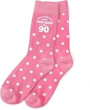 D Design Invent Print! 90th Birthday Gift Pattern Socks Women's Funny Present Keepsake for 90 Year Old Size 4 – 7