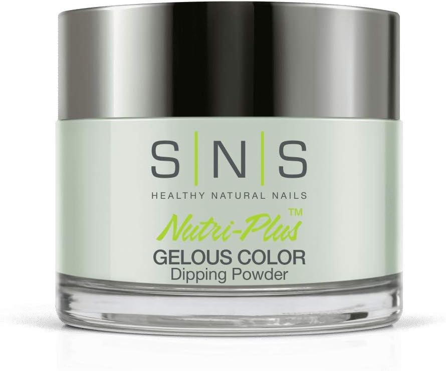 SNS Nail Dip Powder, Gelous Color Dipping Powder - Cabo San Lucas (Green/Seafoam, Cream) - Long-Lasting Dip Nail Color Lasts 14 Days - Low-Odor & No UV Lamp Required - 1oz
