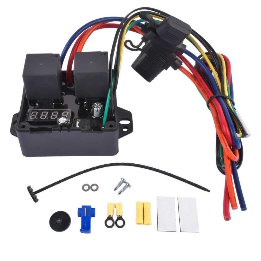 AP03 0444 Kit de Interruptor de Controlador de Ventiladores de radiador Digital Compatible con Sistemas de 12 V y 24 V Control de Velocidad de Ventilador Ajustable para enfriamiento del radiador