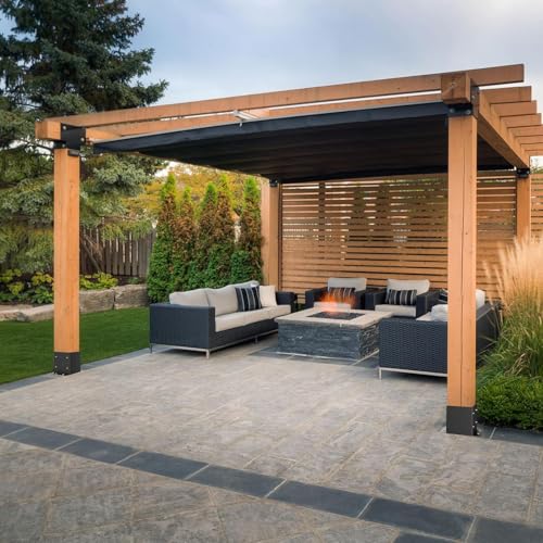 TROPTOLKY 6×6 Post Base 20 Pcs, Inner Size 5.5'' x 5.5'' Post Brackets, Heavy Duty Powder-Coated Fence Anchor Matte Black Pavilion Deck Railing Support Deck Base Plate by TROPTOLKY - Image 6