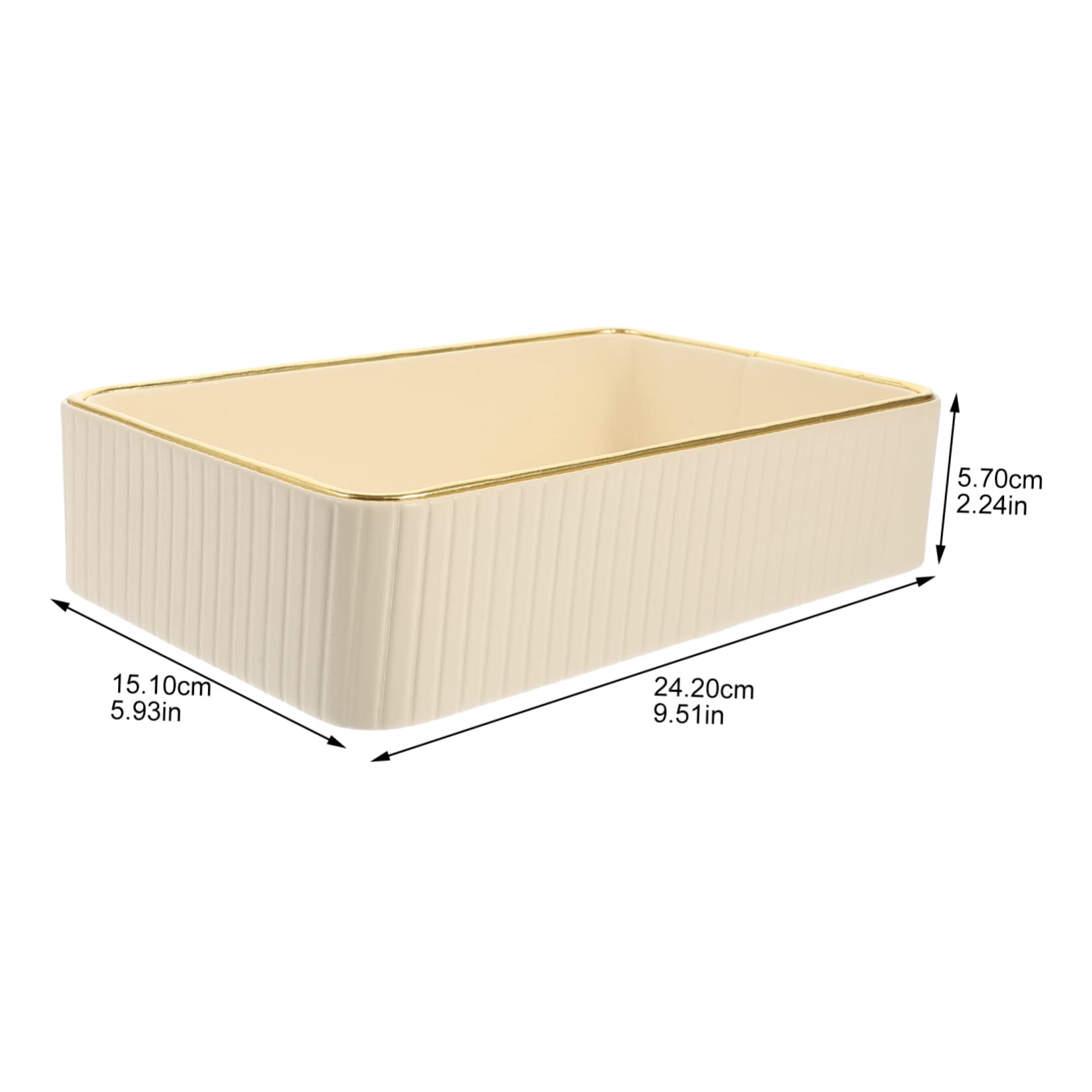 Vaguelly Bandeja Rectangular Organizador de Cuero Blanco, Fácil de Limpiar, para Llaves y Joyas, Adecuado para Entrada y Oficina