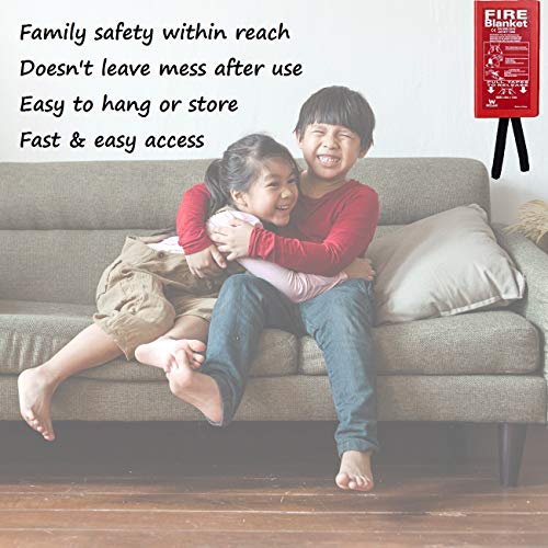 5 Pack 39.9X39.3 Fire Blanket Fire Suppression Blanket | Fiberglass Fire Blankets Emergency For People Flame Retardant Fireproof Survival Safety Kitchen, Fireplace, Car, Office, Warehouse #TOP6
