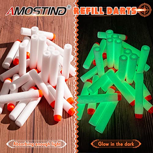 AMOSTING 100PCS Refill Bullets Ammo Pack Compatible with Nerf Guns for Nerf N-Strike Elite 2.0 Series - Compatible with All Elite Blasters Toy Guns (White) - Thumbnail 2