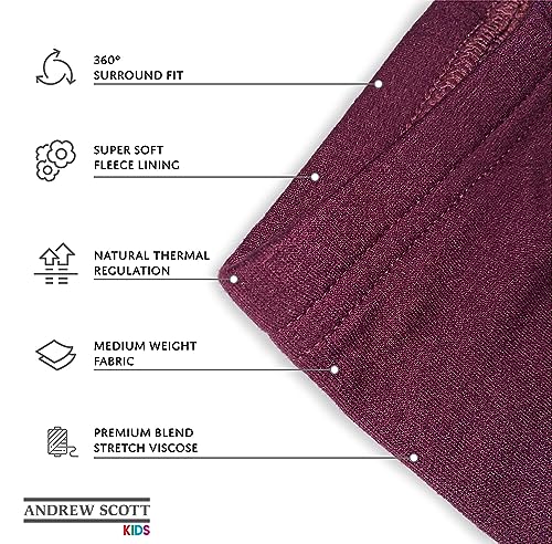 Andrew Scott Kids Boys Girls Toddler Fleece Brush Lined Stretch Leggings | Snug Fitting Long Pants -Multi Packs2
