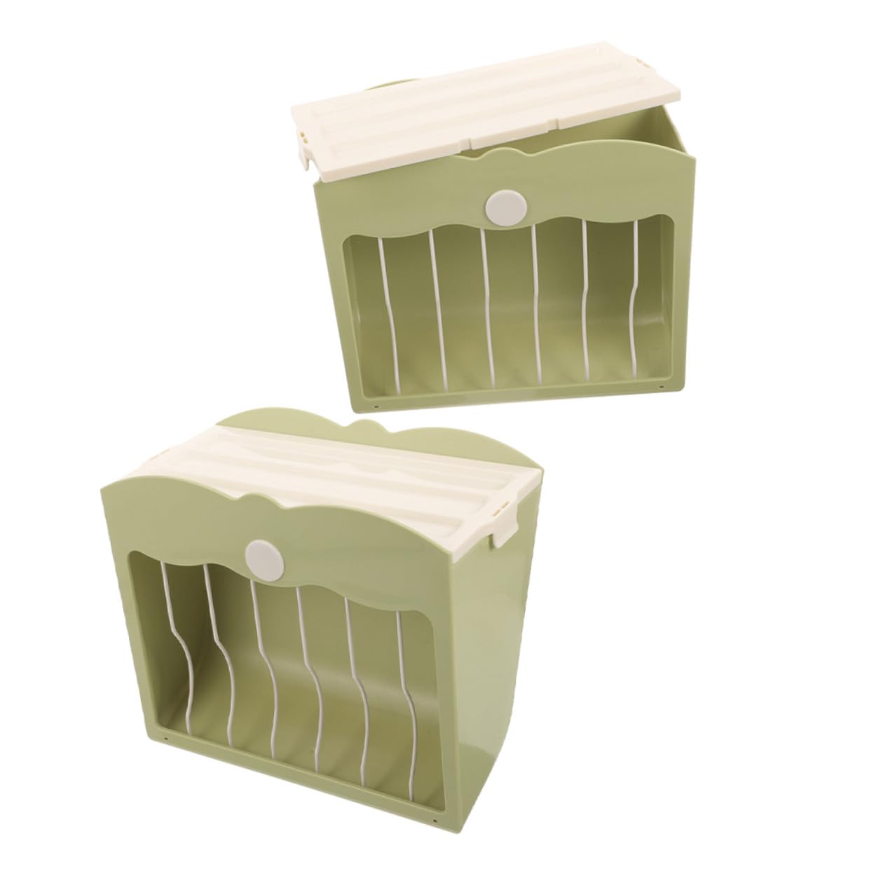 SUPVOX Dispensador de Plástico Verde para Conejos y Pequeños Animales, Comedero Colgante 2 Piezas para Organizar Comida y Promover Alimentación Limpia
