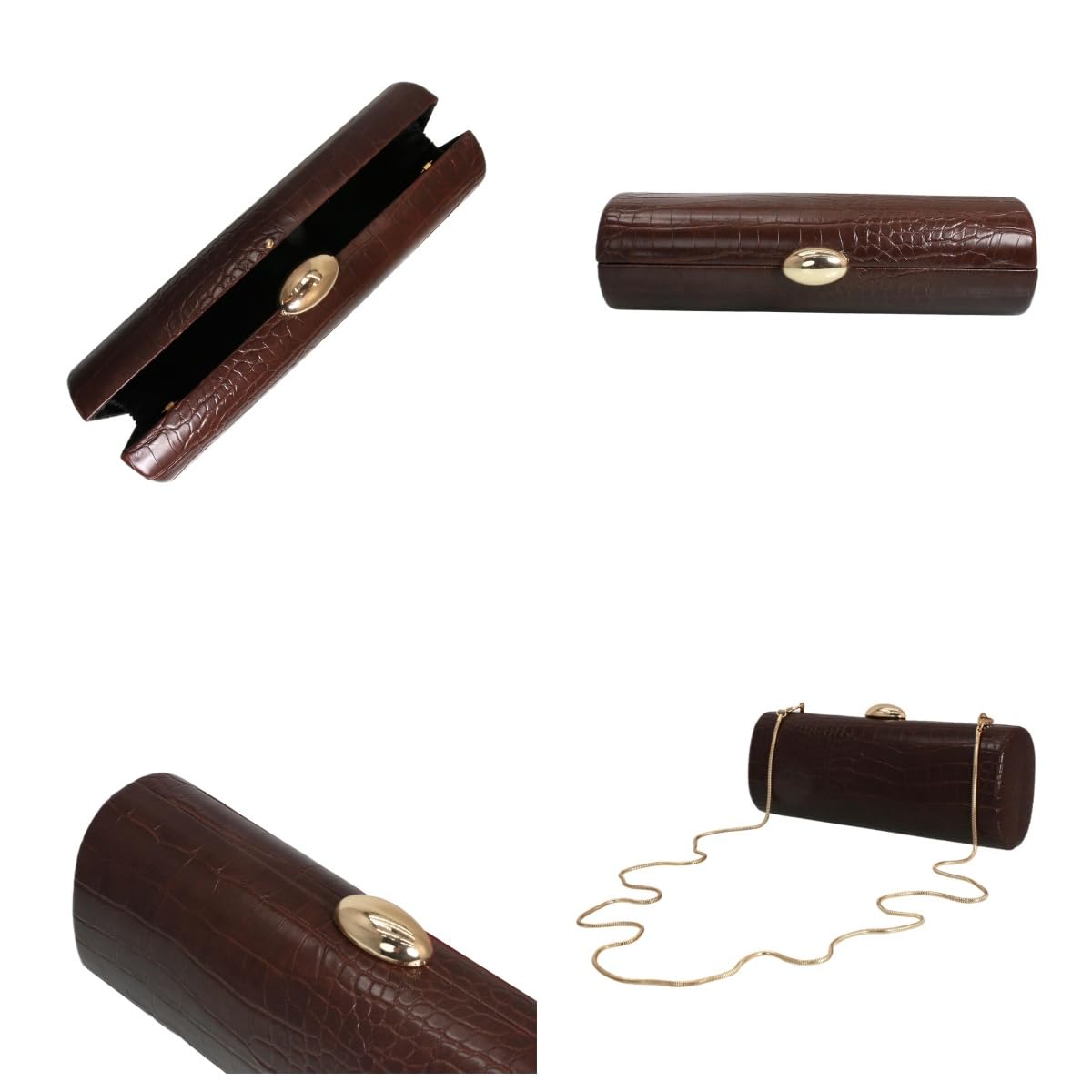 Bolso de mano largo de piel sintética para mujer, con patrón de cocodrilo, para fiesta casual