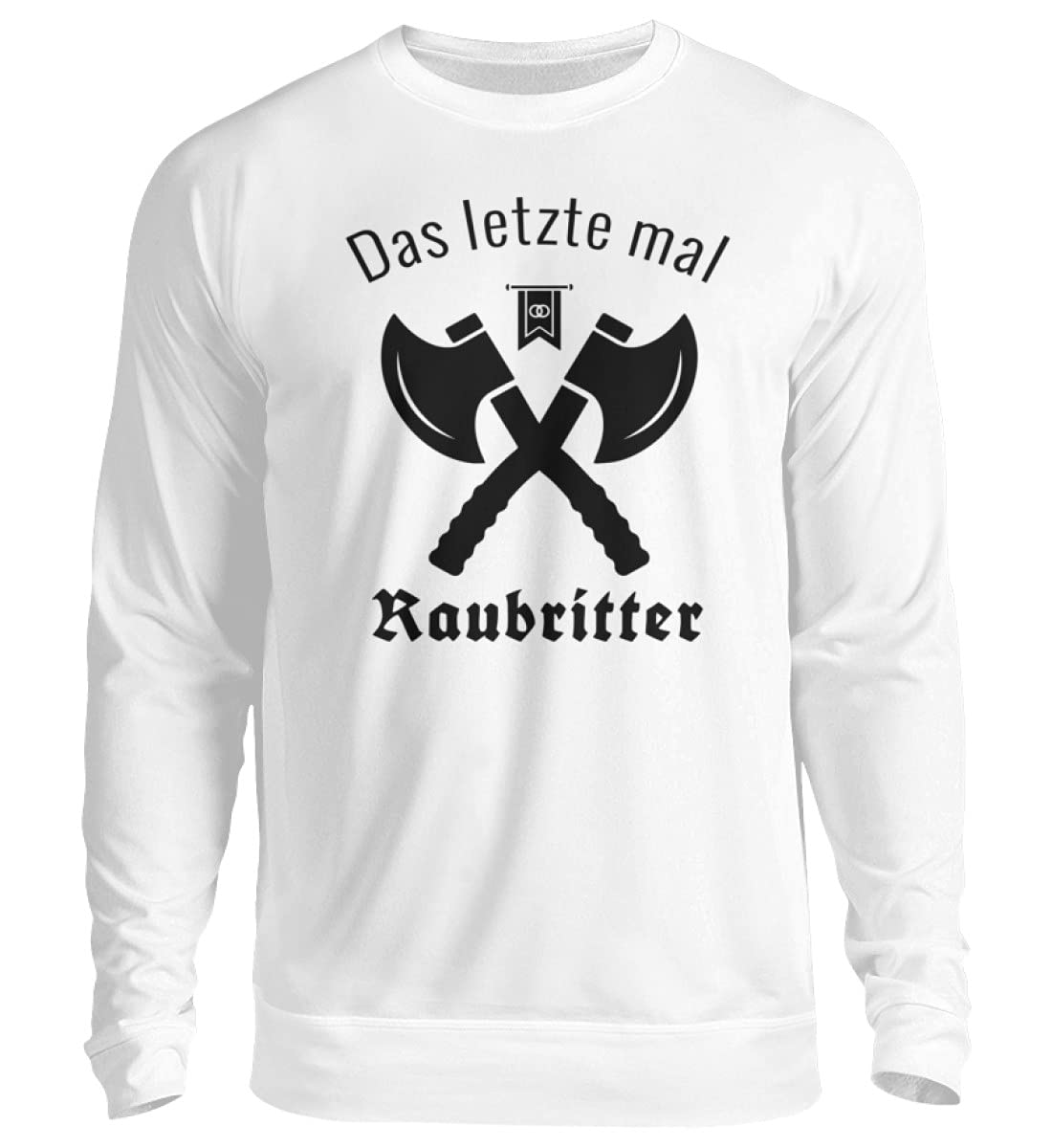 Pull Das letzte Raubritter blanc à inscription imprimée vêtement graphique et épuré
