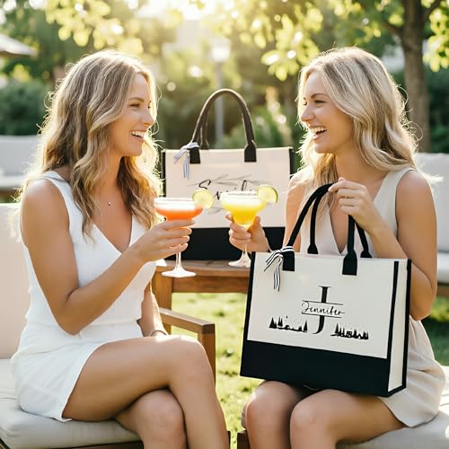 Bolsa tote de lona personalizada para mujer, ideal como regalo para despedida de soltera, boda, cumpleaños o viajes y compras miniatura 6