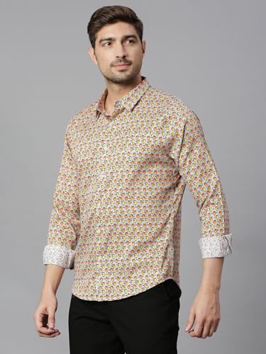 Image of Thomas Scott Men's | Printed | Full Sleeve | Slim Fit | 100% Cotton | Spread Collar | Casual Shirt