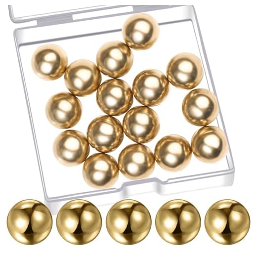 Gootaimi 16 pcs 1/2” Precision Solid Brass Bearing Balls, Brass Balls Metal Balls for Bearings, Valves, Machinery, Tumbler, Decorations