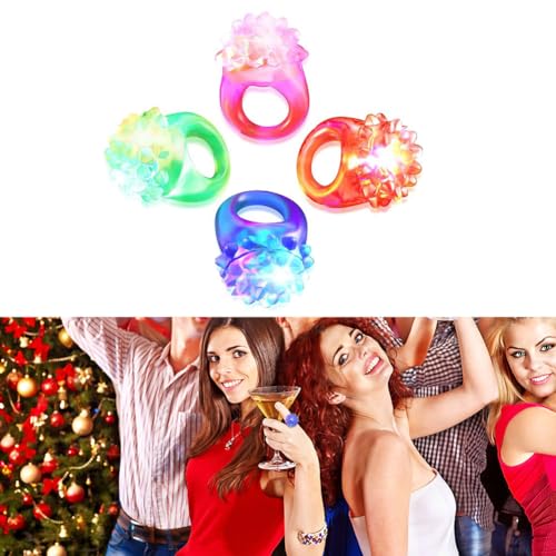 Cerioll Leuchtringe, leuchtendes Fingerspielzeug, leuchtendes Fingerspielzeug, lustiges Fingerspielzeug, leuchtende Gelee-Ringe, Fingerlichter, LED, Blinklicht, Spielzeug, LED-Licht