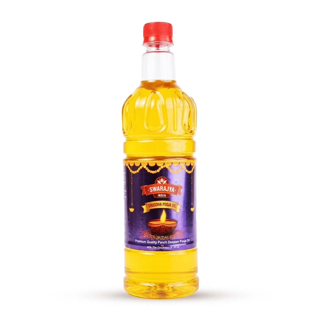 Swarajya India Panch Deepam Shuddha Pooja Oil – 900 ml | Pure Camphor-Infused Oil for Diya, Deepam & Aarti | Aromatic Pooja Oil for Spiritual Cleansing & Devotional Use-picture-34