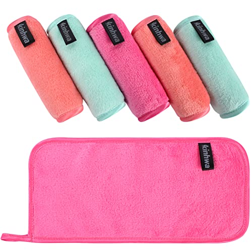 KinHwa Microfiber Makeup Remover Cloths Flannel Face Cloth Reusable Face Towel Soft Facial Wash Cloth for Skin Care 15x30 cm 6 Pack