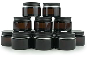 Glass Jars for Bulk - 1oz Amber Glass Jars 12 Pack Set...