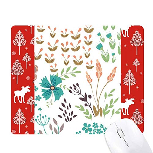 Peinture fleurs colorées de la souris de Noël : œuvre fine sur bois