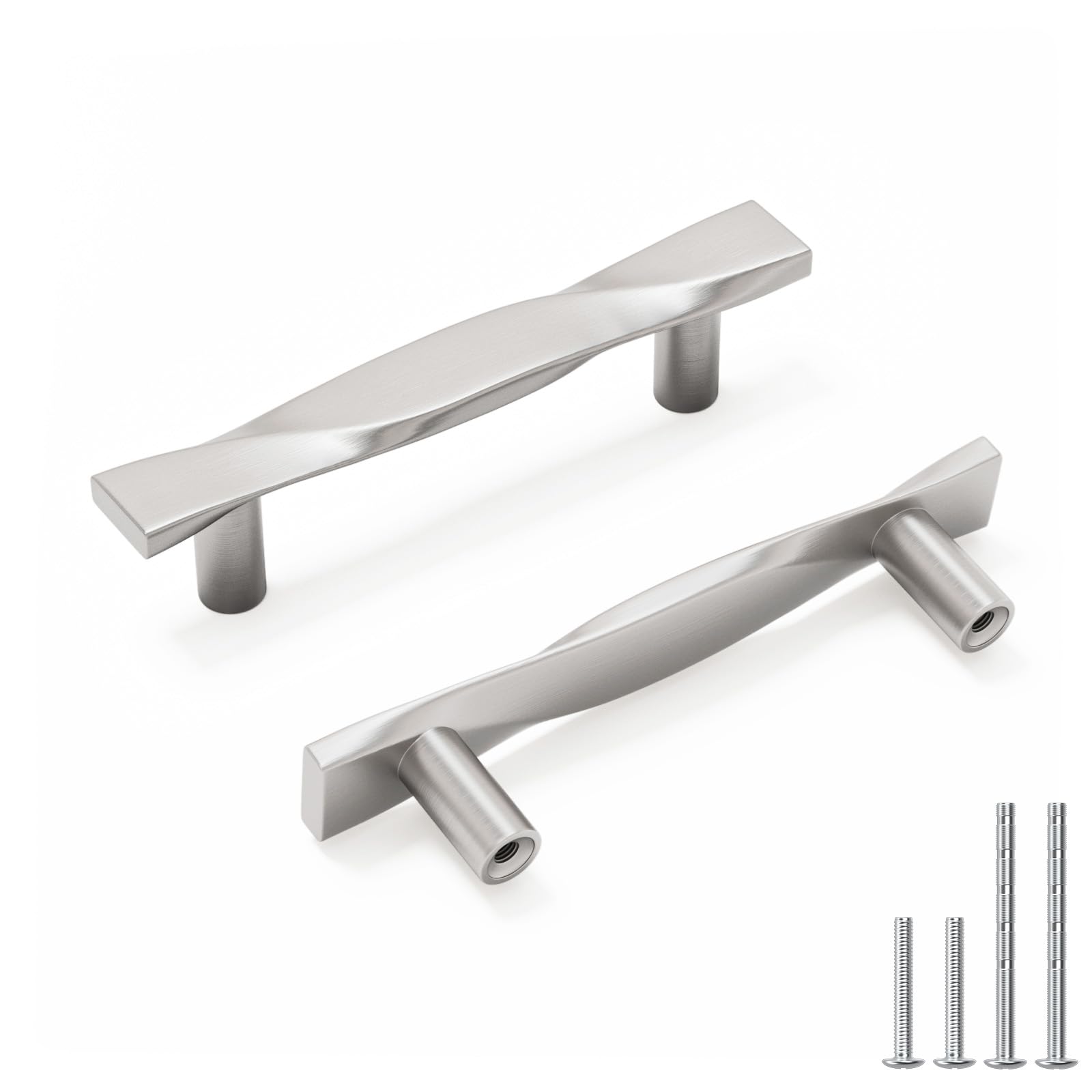 Rergy 20 Pack 3 Inch Brushed Nickel Cabinet Pulls Kitchen Handles Silver Cabinet Handles Dresser Drawer Pulls Modern Hardware