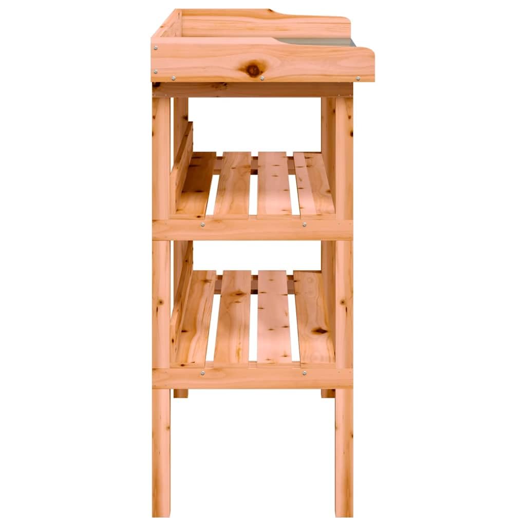 vidaXL Table à Plantes avec Étagère, Support de Pots de Fleurs, Présentoir à Plantes, Support à Plantes Jardin, Marron Bois de Sapin