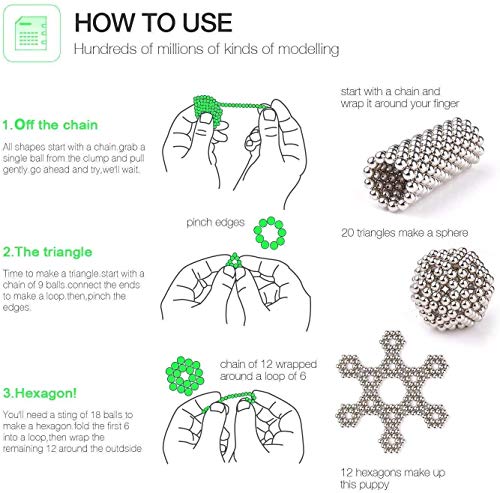 image for ROVFER Building Game 3 MM Magnetic Balls Sculpture Building Blocks Toy