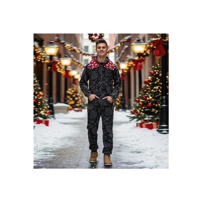 Genérico Unisex D-Demogorgon Onesie Pijamas Mono, Pijamas con Capucha 3D, Disfraces de Invierno de Lana for Cosplay, Albornoz de una Pieza de Navidad