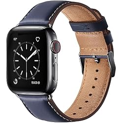 SUNFWR Leather Bands Compatible with Apple Watch Band for Men Women | 42mm 44mm 45mm 46mm 49mm, Top Grain Genuine Leather Replacement Strap, for iWatch Ultra, Series 11 10 9 8 7 6 5 4 SE 3 2 1