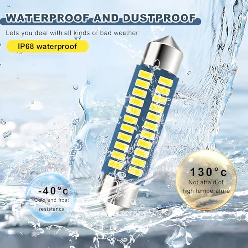 Bulbos LED para carro de 31-42 mm, 6000K, 400LM, juego 4 piezas miniatura 5