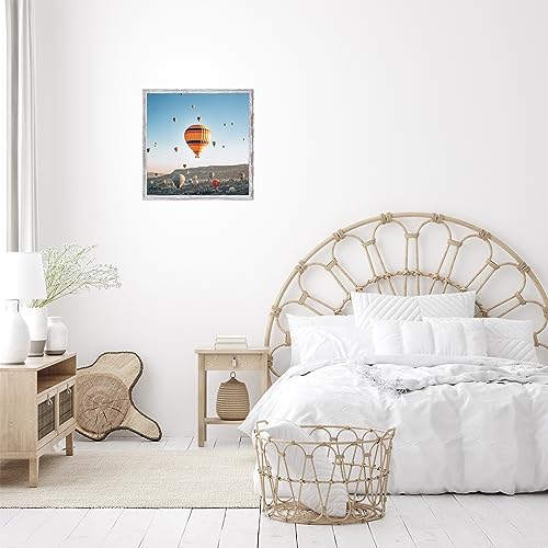 Image of JCJMY 13x13 Picture Frame Rustic White for Wall Hanging, Wall Mounting Horizontally or Vertically, 13 x 13 Square Wall Gallery Poster Photo Frame with Shatter Resistant Plexiglass, Rustic White