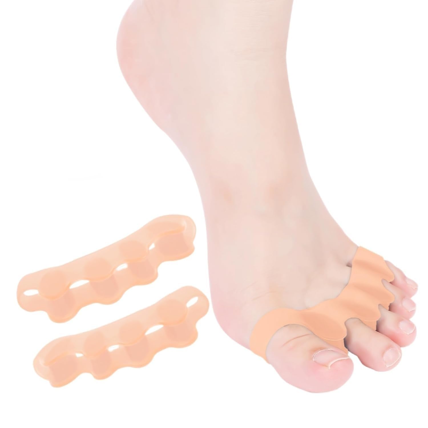 Ecarteurs D'orteils Pour Femmes Et Hommes, Séparateurs D'orteils Pour Pédicure, Correcteur D'hallux Valgus,Pour La Fasciite Plantaire,Soulager Les Douleurs Aux Pieds Et Soin Des Pieds (6Pcs,skin tone)