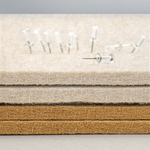 Lightomorrow Bulletin Board, Decorative Felt Pin Board for Wall - Foldable Photo Display Board with Self-Adhesive Tape, Includes 20 Push Pins - Oatmeal 60 x 45 cm image 4
