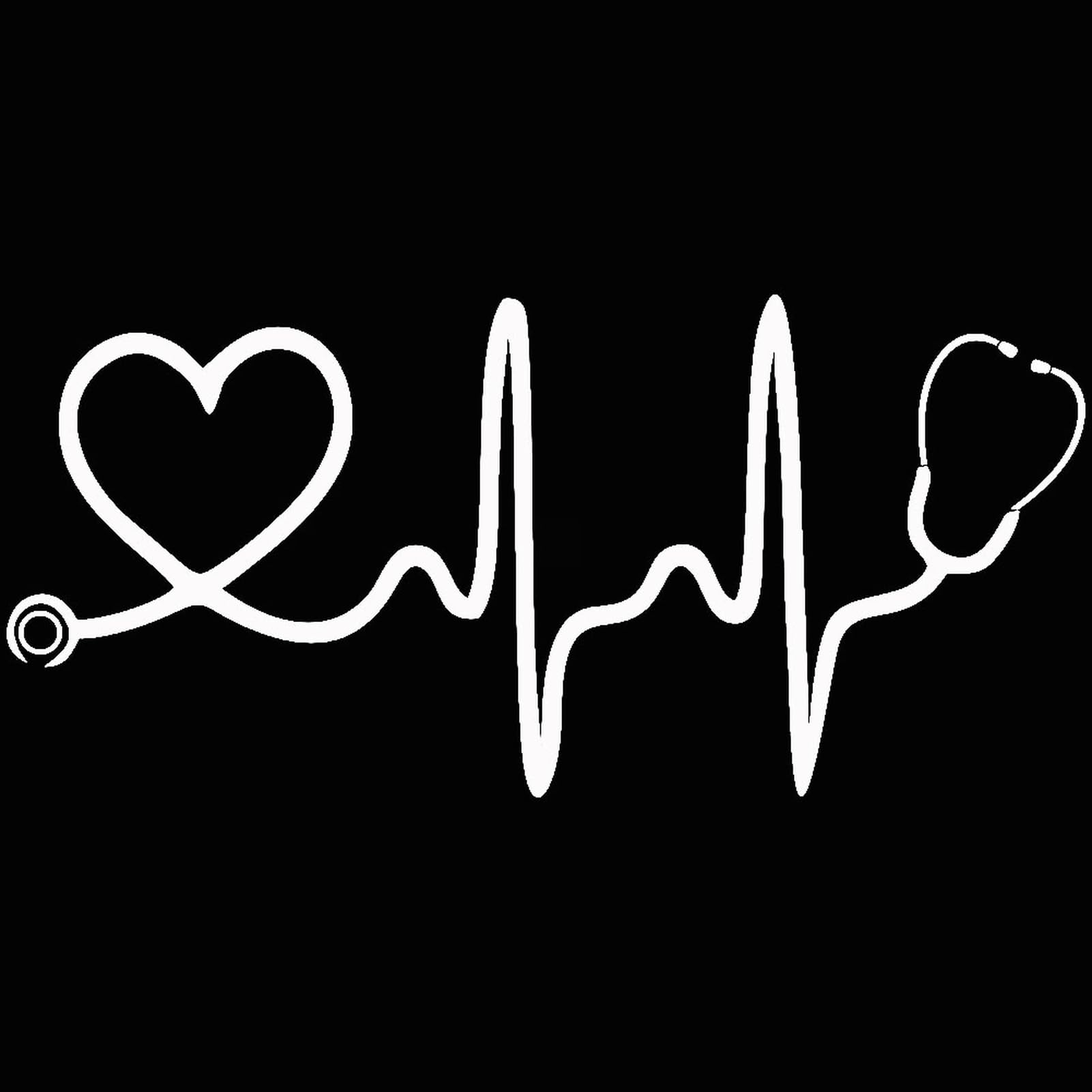 matumou Stethoscope Love Heart Car Vehicle Body Window Reflective Decals Sticker Decor