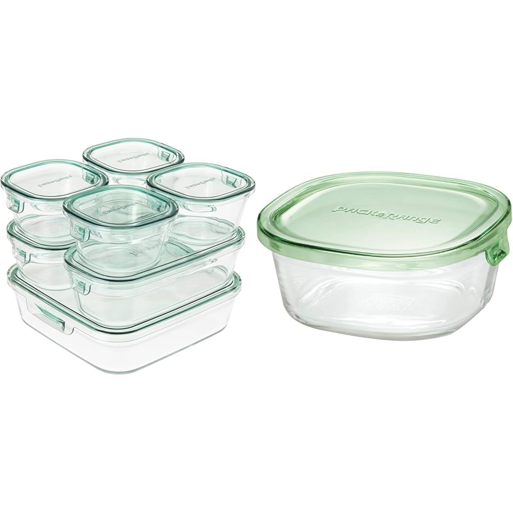 Amazon｜【セット買い】イワキ(iwaki) 耐熱ガラス 保存容器 グリーン 7