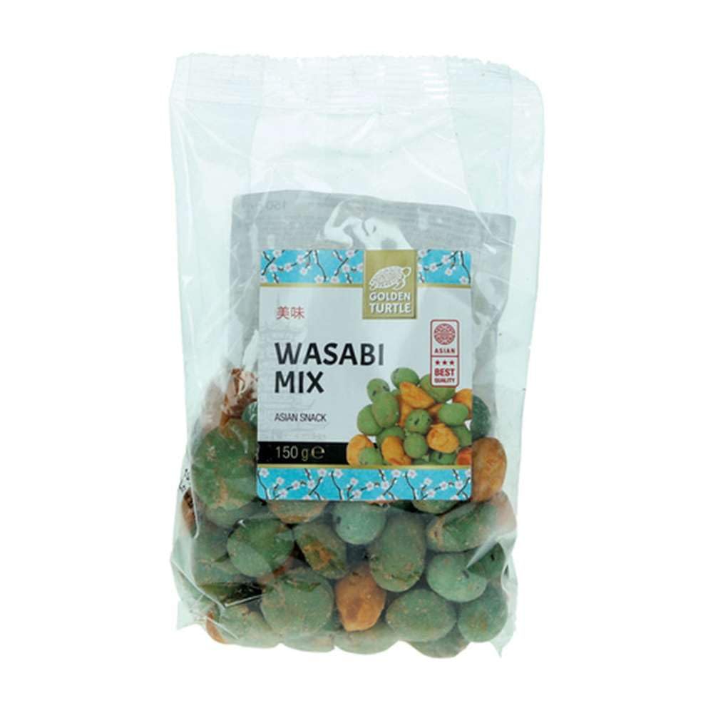 Snack Mix de Wasabi 150g Pack 2 Unidades Aperitivo Crujiente de Cacahuetes Picante Sabor Asiático
