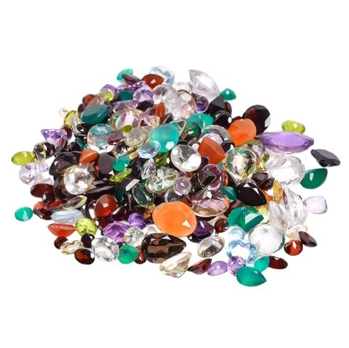 Damru™ Natural Faceted Mixed Loose Gemstone - 250 Cts - Multi Color Mix Stones, Birthstones, Stones Lot Gemstones, Size - 5 Mm To 25 Mm #TOP1