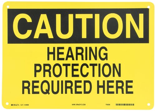 Panneau protection auditive Brady plastique haute visibilité noir sur jaune 35x25 cm