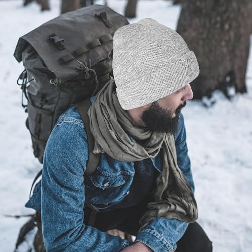 Image of Rosoz Unisex Beanie Winter Knitted Skull Cuffed Soft Warm Hat for Men /Women Slouchy Ski Watch Cap